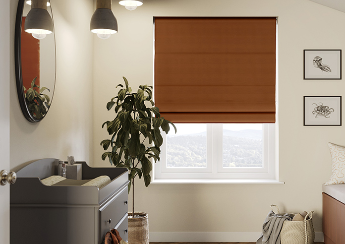 Shima Faux Silk, Rust - Twist&Fit Roman Blind - Image 3